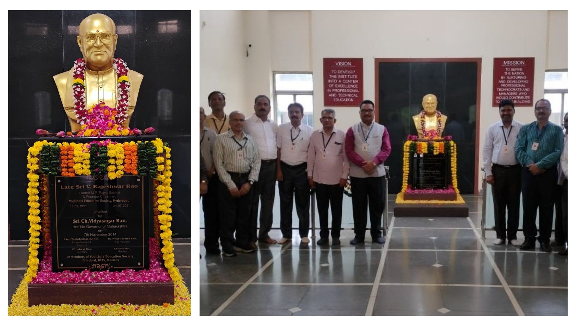 Homage Paid to Late Sri. V. Rajeshwar Rao Garu, Former M.P. (Rajya Sabha) and Founder Chairman, Vodithala Education Society 