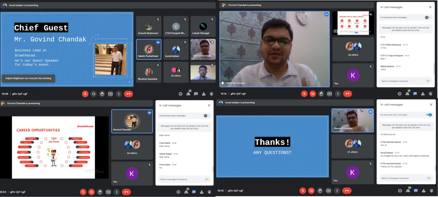 Computer Society of India (Student branch) organized Webinar on 