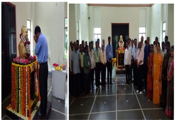 Homage paid to Late Sri. V. Rajeshwara Rao Garu Former M.P. (Rajya Sabha) and Founder Chairman Vodithala Education Society
